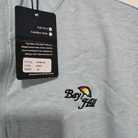 Ahead Mens Bay Hill Golf Club 1/4 Zip Pullover in Mist Blue - Size Small - Picture 3 of 7
